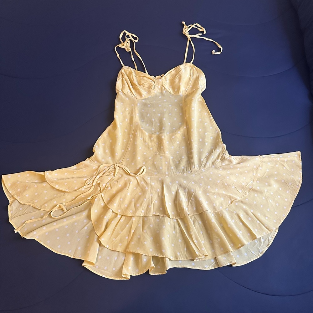 For love and lemons yellow polka dots dress